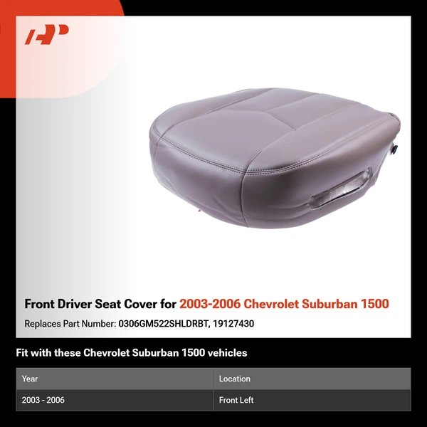 Front Driver Seat Cover for 2003-2006 Chevrolet Suburban 1500