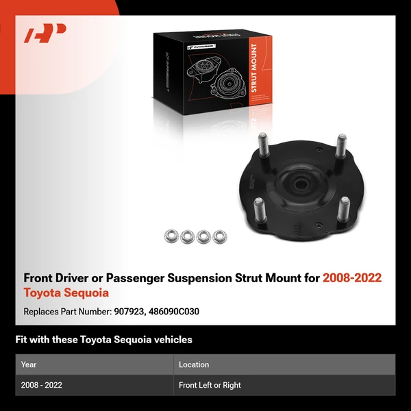 Front Driver or Passenger Suspension Strut Mount for 2008-2022 Toyota Sequoia