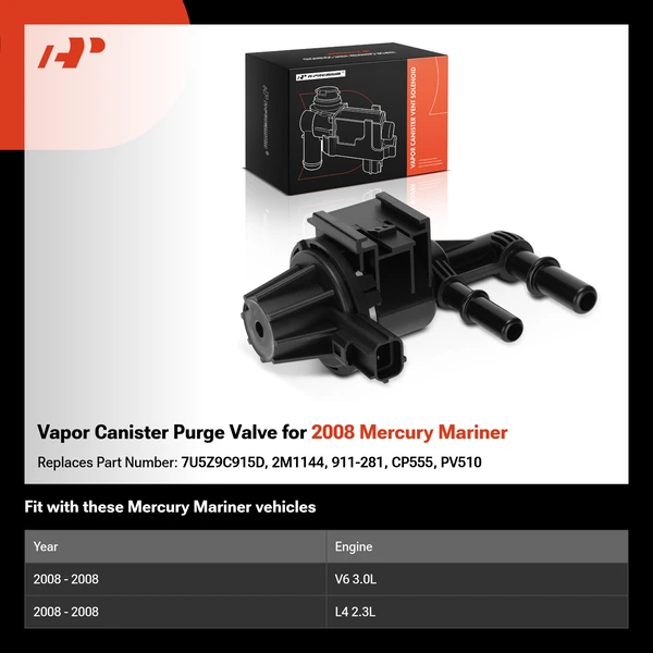 Vapor Canister Purge Valve for 2008 Mercury Mariner