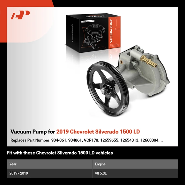 Vacuum Pump for 2019 Chevrolet Silverado 1500 LD
