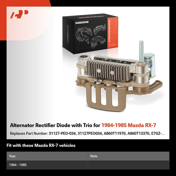 Alternator Rectifier Diode with Trio for 1984-1985 Mazda RX-7