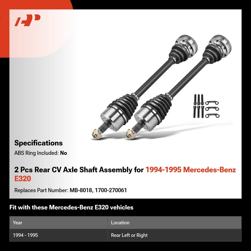 2 Pcs Rear CV Axle Shaft Assembly for 1994-1995 Mercedes-Benz E320
