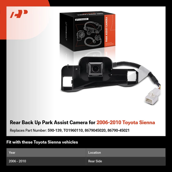 Rear Back Up Park Assist Camera for 2006-2010 Toyota Sienna