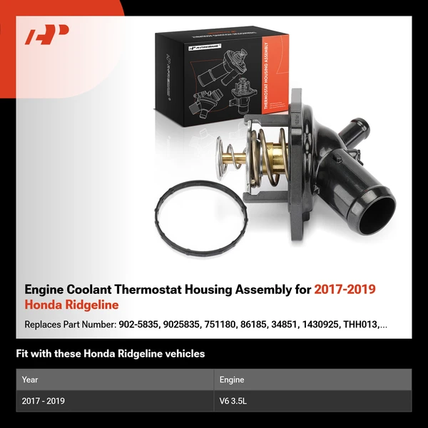 Engine Coolant Thermostat Housing Assembly for 2017-2019 Honda Ridgeline