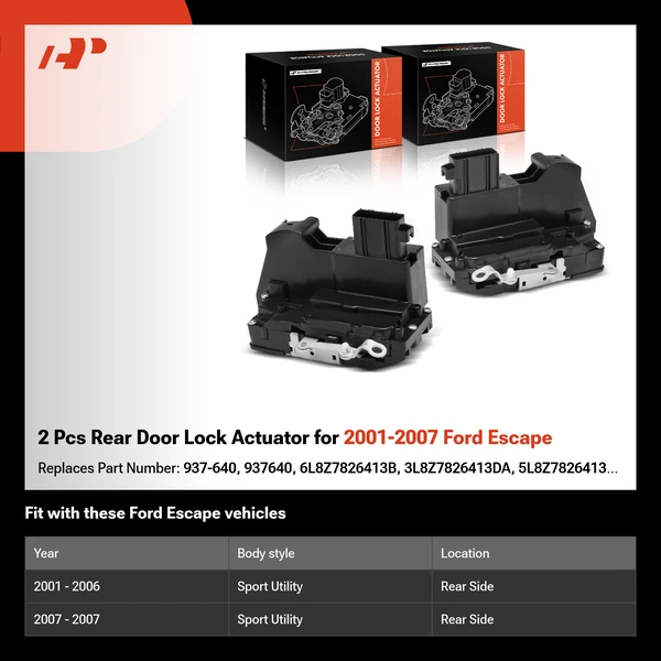 2 Pcs Rear Door Lock Actuator for 2001-2007 Ford Escape