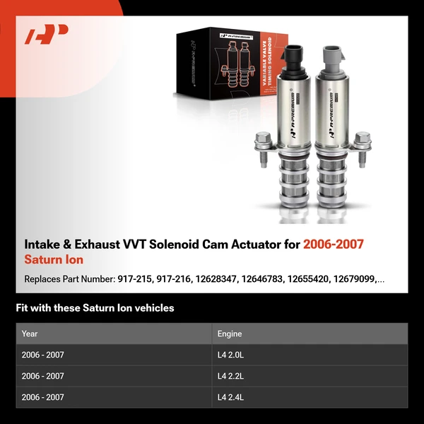 Intake & Exhaust VVT Solenoid Cam Actuator for 2006-2007 Saturn Ion
