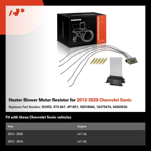 Heater Blower Motor Resistor for 2012-2020 Chevrolet Sonic