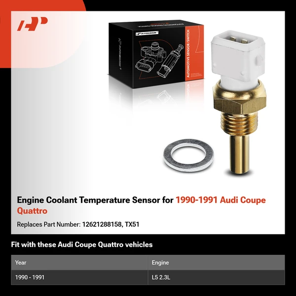 Engine Coolant Temperature Sensor for 1990-1991 Audi Coupe Quattro