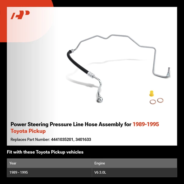 Power Steering Pressure Line Hose Assembly for 1989-1995 Toyota Pickup