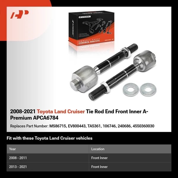 2008-2021 Toyota Land Cruiser Tie Rod End Front Inner A-Premium APCA6784