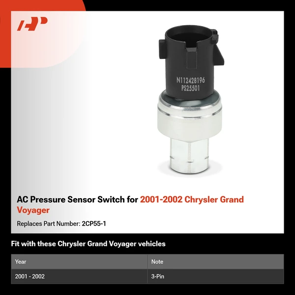 AC Pressure Sensor Switch for 2001-2002 Chrysler Grand Voyager