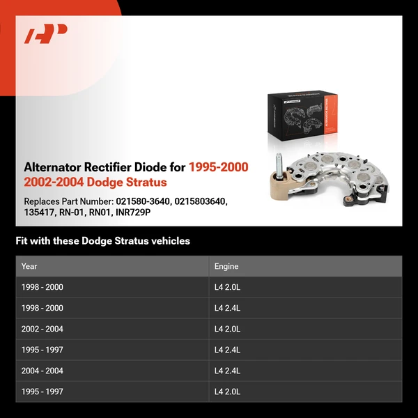 Alternator Rectifier Diode for 1995-2000 2002-2004 Dodge Stratus