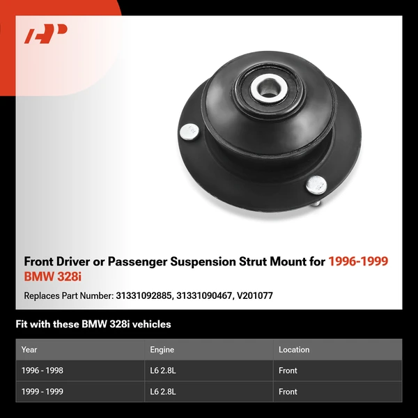 Front Driver or Passenger Suspension Strut Mount for 1996-1999 BMW 328i