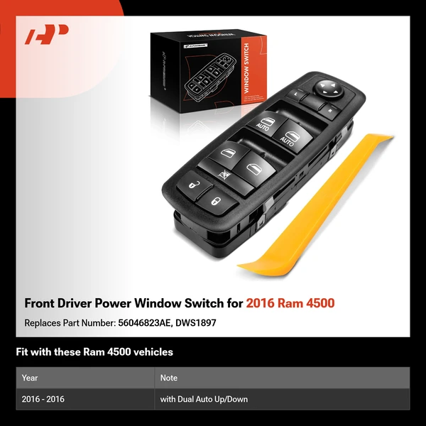 Front Driver Power Window Switch for 2016 Ram 4500
