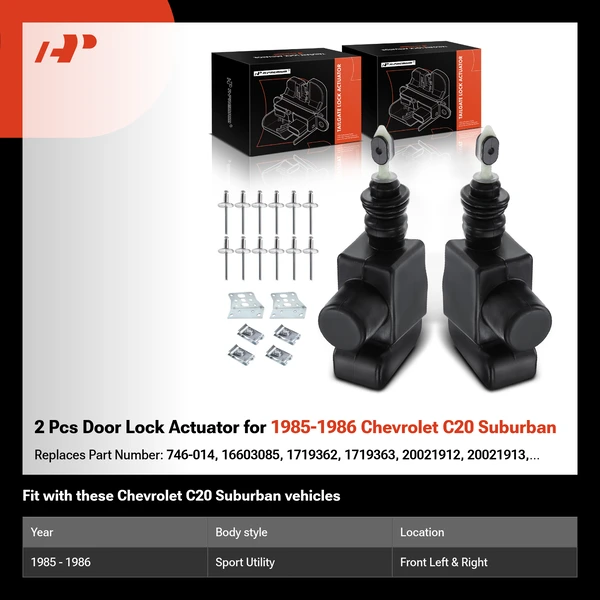 2 Pcs Door Lock Actuator for 1985-1986 Chevrolet C20 Suburban