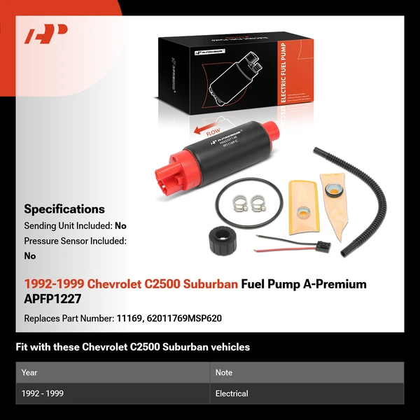 1992-1999 Chevrolet C2500 Suburban Fuel Pump A-Premium APFP1227