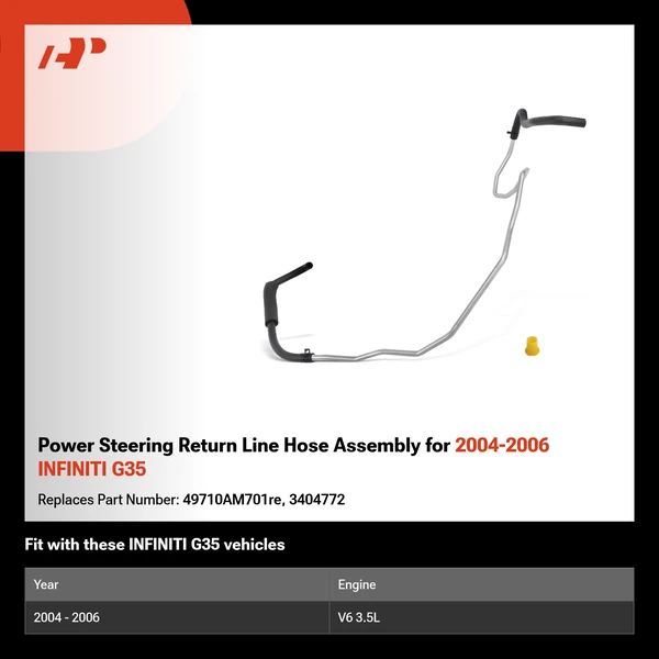 Power Steering Return Line Hose Assembly for 2004-2006 INFINITI G35