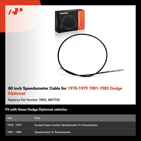 60 inch Speedometer Cable for 1978-1979 1981-1983 Dodge Diplomat