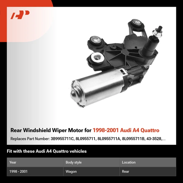 Rear Windshield Wiper Motor for 1998-2001 Audi A4 Quattro
