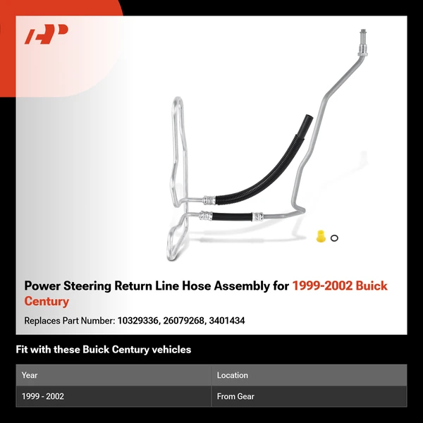 Power Steering Return Line Hose Assembly for 1999-2002 Buick Century