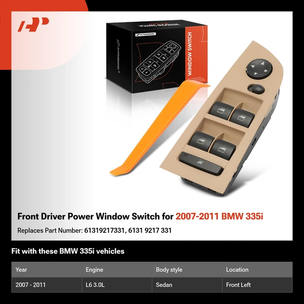 Front Driver Power Window Switch for 2007-2011 BMW 335i