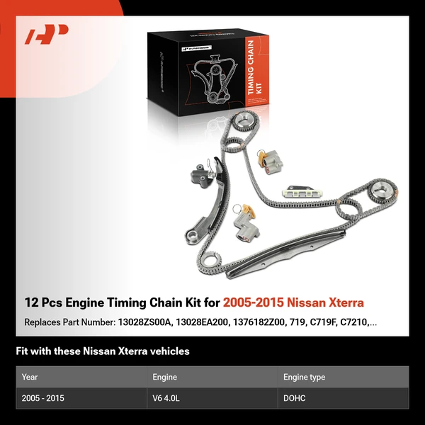 12 Pcs Engine Timing Chain Kit for 2005-2015 Nissan Xterra