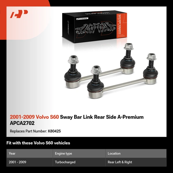 2001-2009 Volvo S60 Sway Bar Link Rear Side A-Premium APCA2702