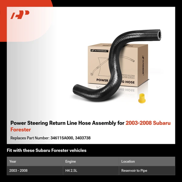 Power Steering Return Line Hose Assembly for 2003-2008 Subaru Forester