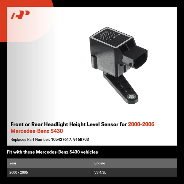 Front or Rear Headlight Height Level Sensor for 2000-2006 Mercedes-Benz S430