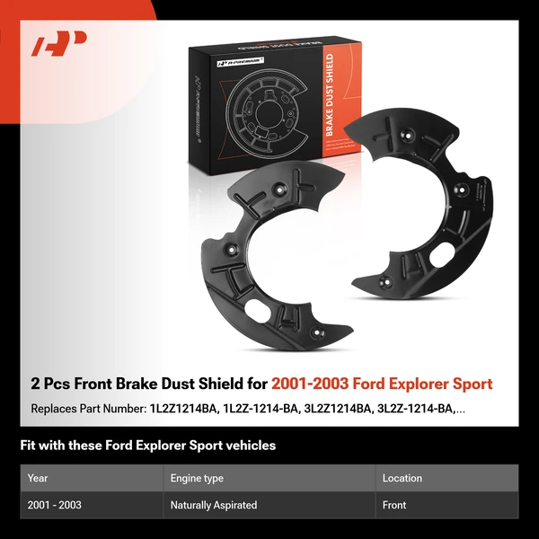 2 Pcs Front Brake Dust Shield for 2001-2003 Ford Explorer Sport