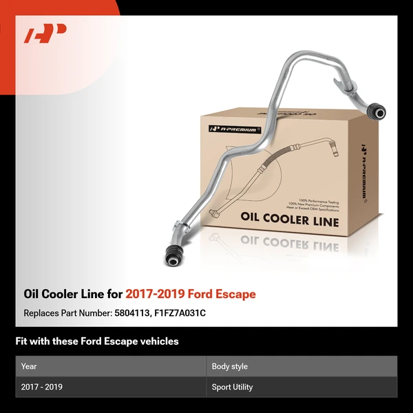 Oil Cooler Line for 2017-2019 Ford Escape