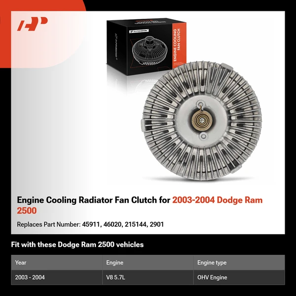 Engine Cooling Radiator Fan Clutch for 2003-2004 Dodge Ram 2500