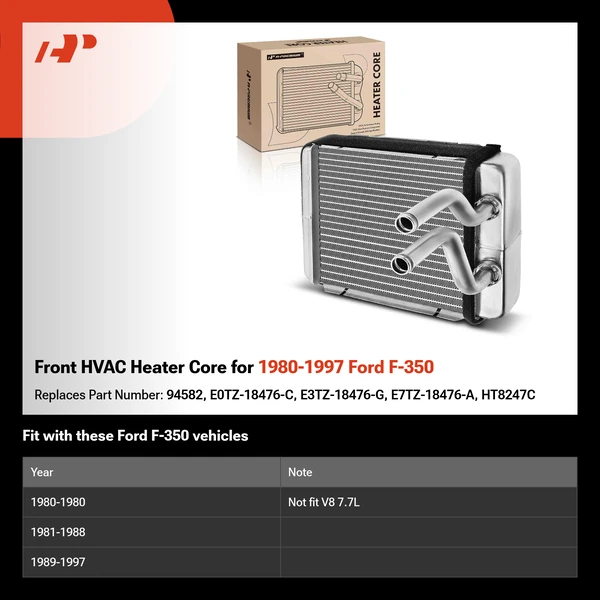 Front HVAC Heater Core for 1980-1997 Ford F-350