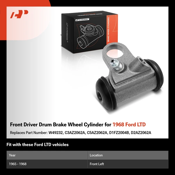Front Driver Drum Brake Wheel Cylinder for 1968 Ford LTD