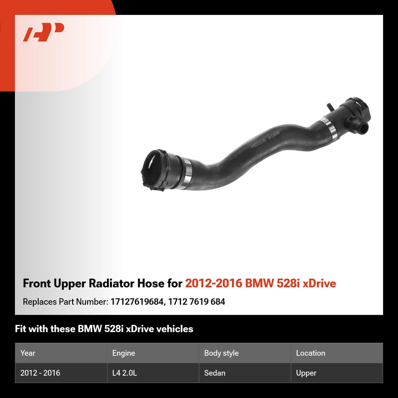Front Upper Radiator Hose for 2012-2016 BMW 528i xDrive
