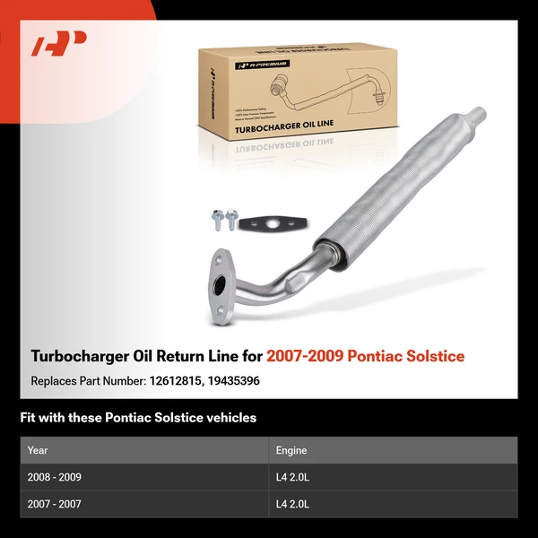 Turbocharger Oil Return Line for 2007-2009 Pontiac Solstice