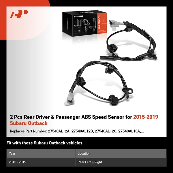 2 Pcs Rear Driver & Passenger ABS Speed Sensor for 2015-2019 Subaru Outback