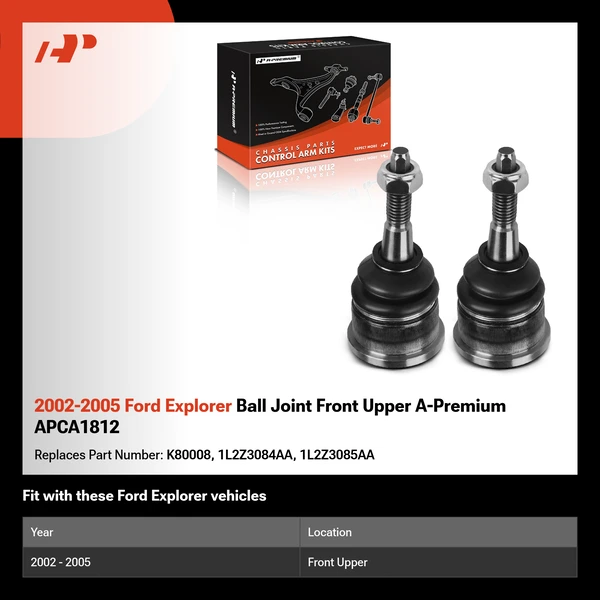 2002-2005 Ford Explorer Ball Joint Front Upper A-Premium APCA1812
