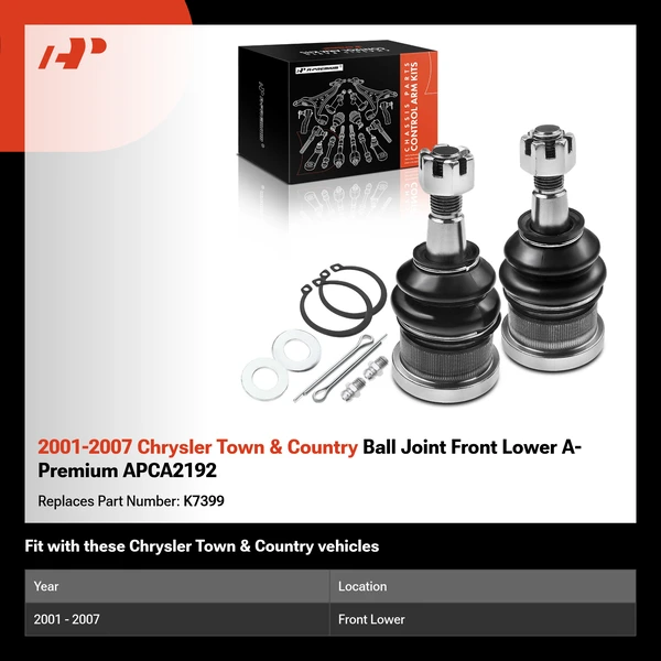 2001-2007 Chrysler Town & Country Ball Joint Front Lower A-Premium APCA2192