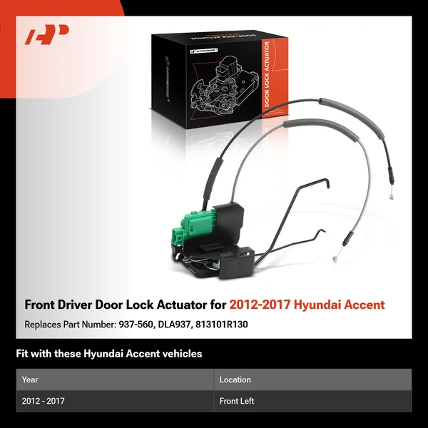 Front Driver Door Lock Actuator for 2012-2017 Hyundai Accent