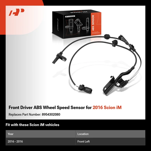 Front Driver ABS Wheel Speed Sensor for 2016 Scion iM