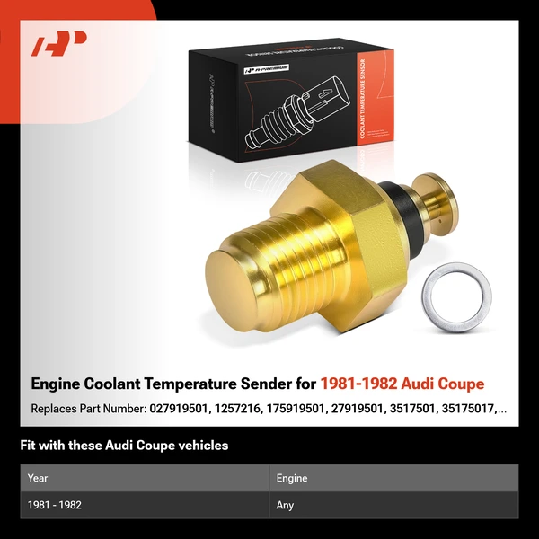 Engine Coolant Temperature Sender for 1981-1982 Audi Coupe