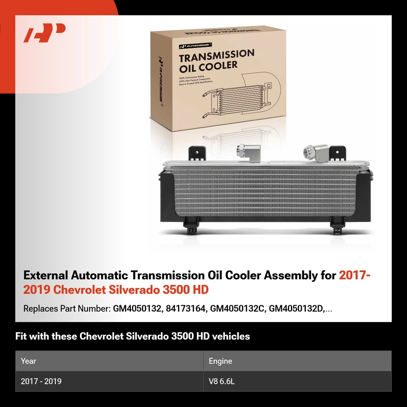 External Automatic Transmission Oil Cooler Assembly for 2017-2019 Chevrolet Silverado 3500 HD