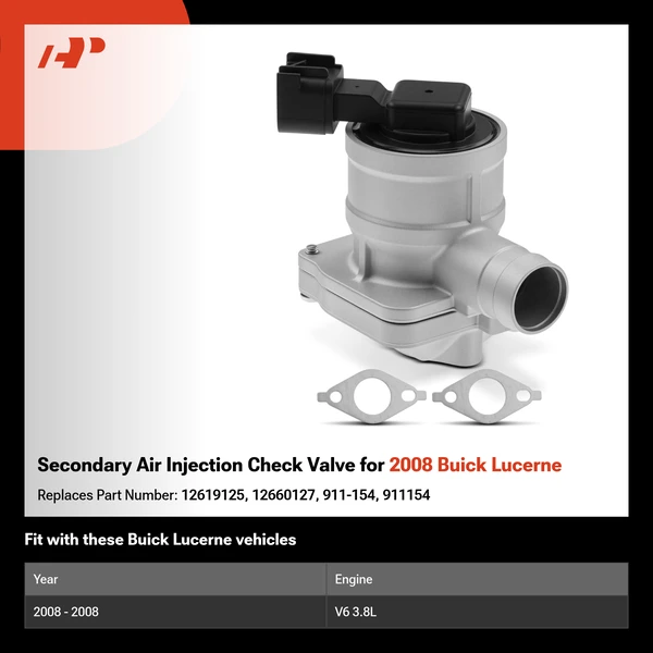 Secondary Air Injection Check Valve for 2008 Buick Lucerne