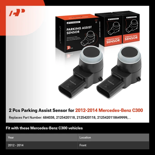 2 Pcs Parking Assist Sensor for 2012-2014 Mercedes-Benz C300