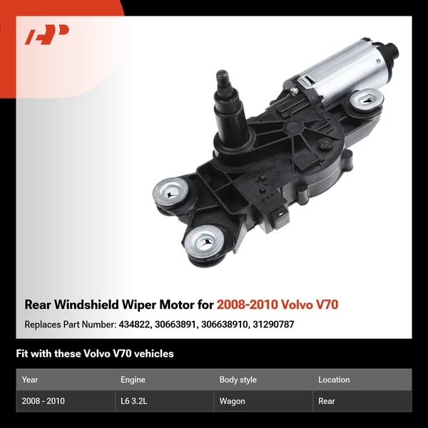 Rear Windshield Wiper Motor for 2008-2010 Volvo V70