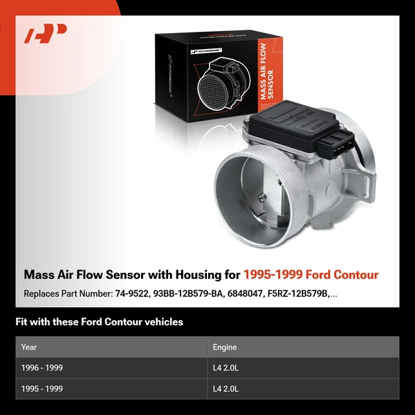 Mass Air Flow Sensor with Housing for 1995-1999 Ford Contour