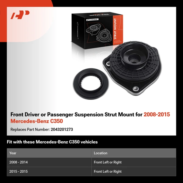Front Driver or Passenger Suspension Strut Mount for 2008-2015 Mercedes-Benz C350