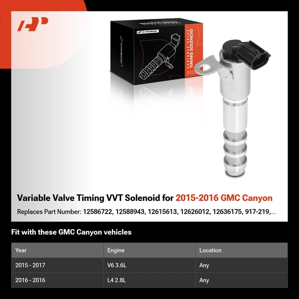 Variable Valve Timing VVT Solenoid for 2015-2016 GMC Canyon