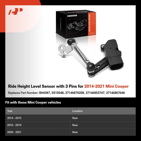 Ride Height Level Sensor with 3 Pins for 2014-2021 Mini Cooper